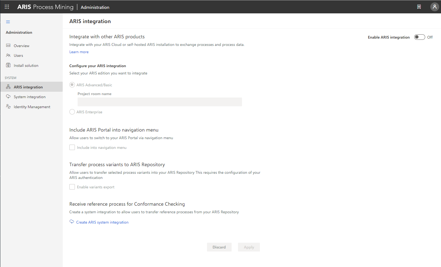 Integration page