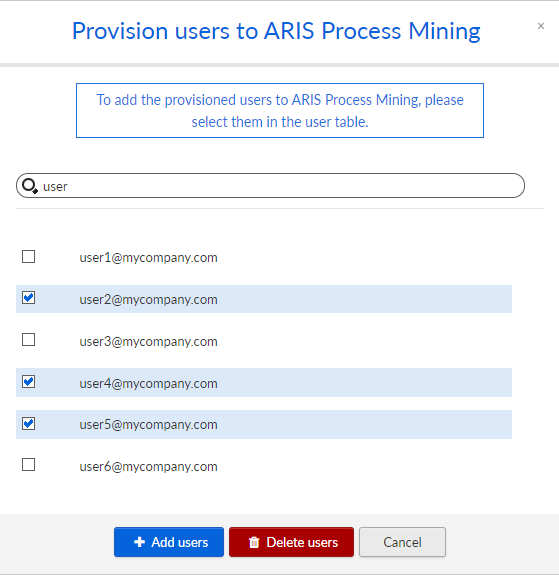 Transfer users